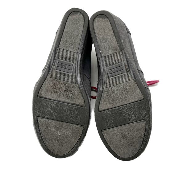 Toms Desert Wedge Suede Lace-Up Booties Grey w/ Hot Pink Laces size 6 - Picture 8 of 10